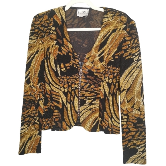 Vintage Joseph Ribkoff  Pattern Zipper Jacket - Picture 1 of 8